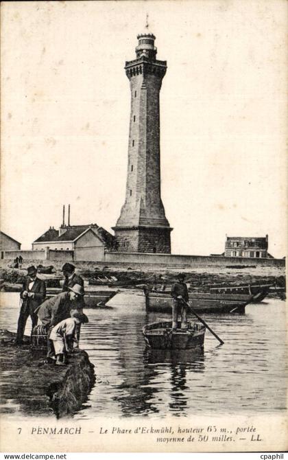 Penmarch CPA Le phare d'Eckmuhl (lighthouse)