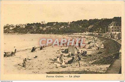 CPA Perros Guirec la plage