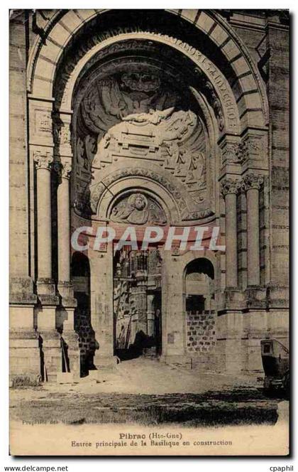 CPA Pibrac Entree principale de la basilique en construction