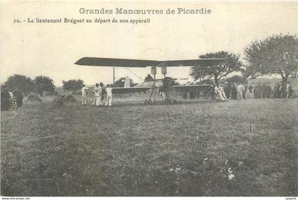 REPRO Grandes Manoeuvres de Picardie le lieutenant Breguet au depart de son appareil Avion Aviation