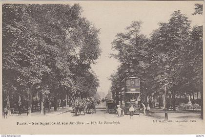 Paris 75 - Ses squares et ses jardins - Le Ranelagh - Tramway Impérial - Editeur L. J. et Cie