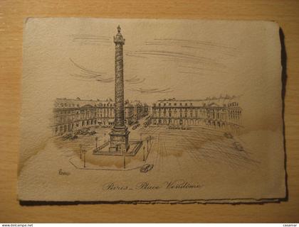 PARIS Place Vendome postcard FRANCE
