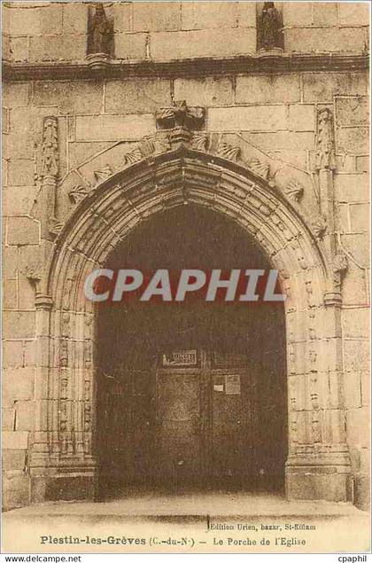 CPA Plestin les Greves C du N Le Porche de l'Eglise