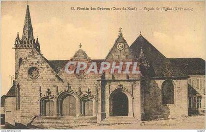 CPA Plestin les Greves Cotes du Nord Facade de l'Eglise