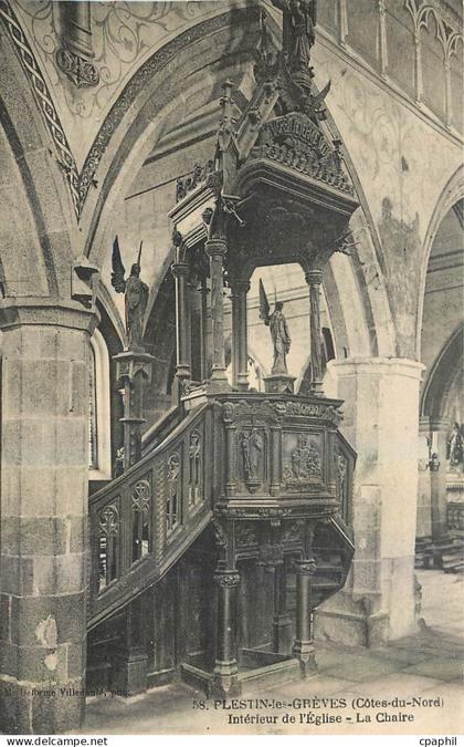 CPA Plestin les Greves Cotes du Nord Interieur de l'Eglise