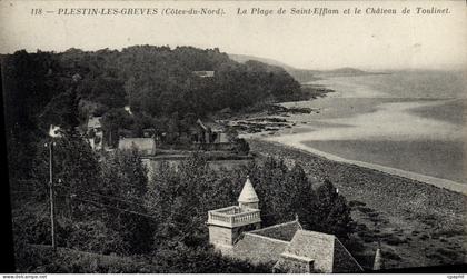 CPA PLESTIN-LES-GREVES plage château de Toulinet