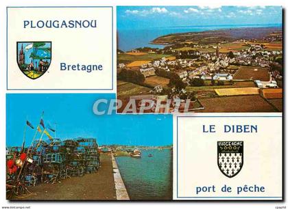 CPM Plougasnou Nord Finistere Vue generale Le Diben le port