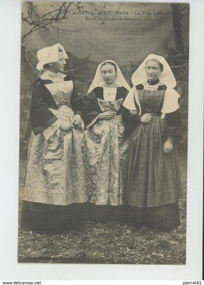 PLUVIGNER - Jeunes Filles de PLUVIGNER - Les Trois Coiffes - Etude des Coiffes de Bretagne