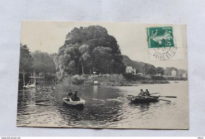 Cpa 1911, Poissy, devant l'ile Migneaux, Yvelines 78