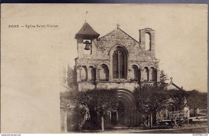 17 - Pons - Eglise Saint-Vivien - Non voyagé - Dos non divisé...