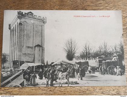CPA Pons 17 - le marché