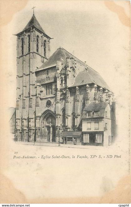 CPA Pont Audemer Eglise Saint Ouen la Facade