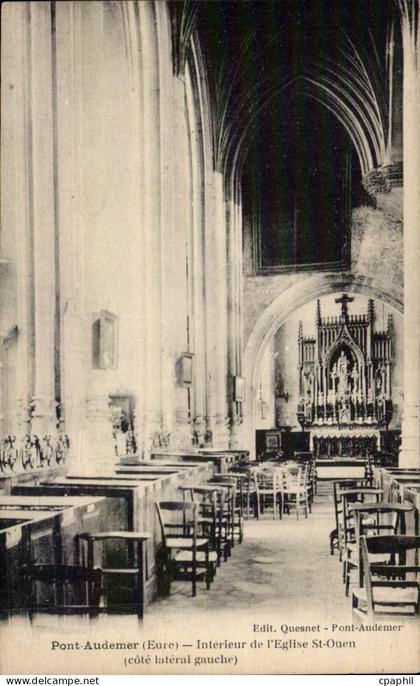 CPA Pont Audemer Interieur de l'eglise Saint Ouen