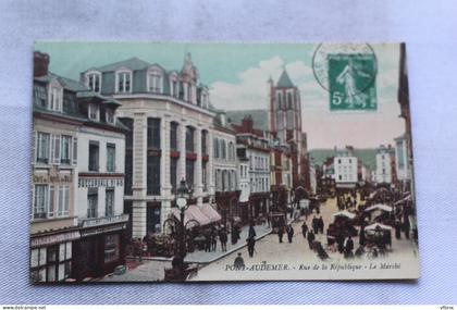 Pont Audemer, rue de la République, le marché, Eure 27