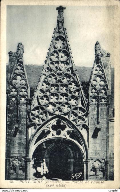 CPA Pont Croix Porche de L Eglise
