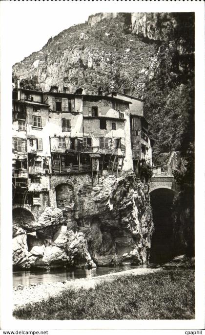 CPA Pont en Royans Vieilles Maisons sur la Bourne et le Pont Picard