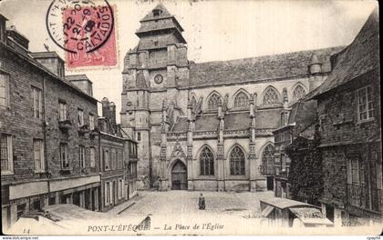 CPA Pont l eveque La place de l eglise