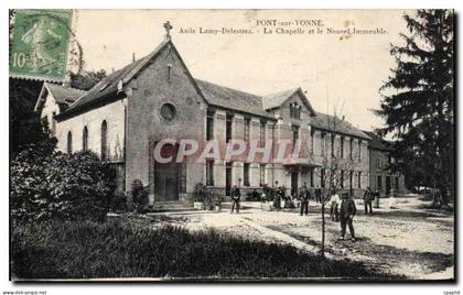 CPA Pont sur Yonne Asile Lamy Delestrez La Chapelle et le Nouvel Immeuble