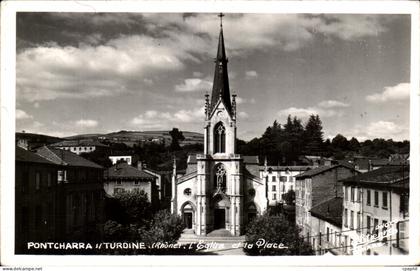 CPA Pontcharra Turdine l'Eglise et la Place