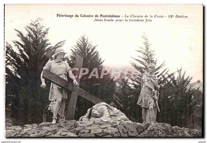 CPA Pelerinage du Calvaire de Pontchateau Le Chemin de la Croix Jesus tombe pour la troisieme fois