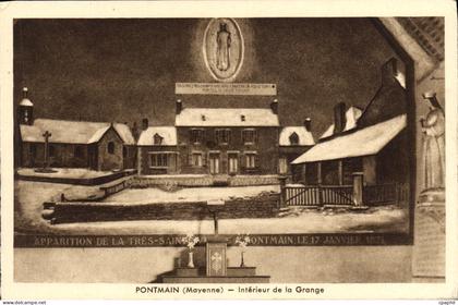 CPA Pontmain Interieur de la Grange