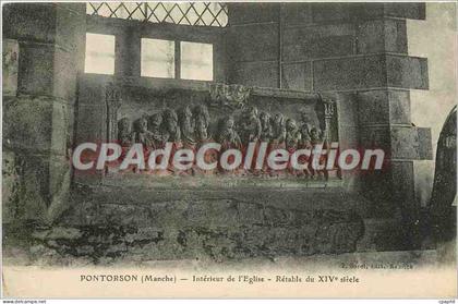 CPA Pontorson (Manche) Interieur de l'Eglise Retable du XIVe s