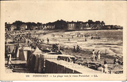 CPA Pornichet La Plage vers le vieux Pornichet