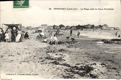 CPA Pornichet Loire Inf La Plage vers le Vieux Pornichet