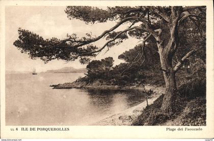 CPA Ile De Porquerolles Plage Deï Faoucado