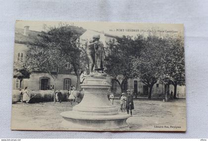 Cpa 1926, Port Vendres, place Castellane, Pyrénées Orientales 66