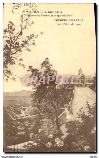 CPA Pougues les Eaux l'Etablissement Thermal et le Splendid Hotel Pougues Bellevue Cure d'air et de