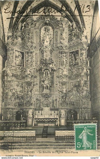 CPA Prades Le Retable de l'Eglise Saint Pierre