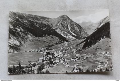 Cpsm 1964, Pralognan la Vanoise, vue générale et pointe de Villeneuve, Savoie 73