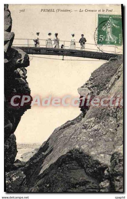CPA Primel Finistere La Crevasse et le Pont