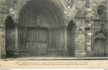 CPA Puiseaux Loire Eglise Notre Dame Monument historique Le Portail