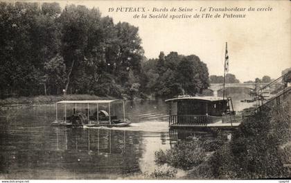 CPA Puteaux Bords De Seine Le Transbordeur Du Cercle De La Societe Sportive De l'Ile de Puteaux
