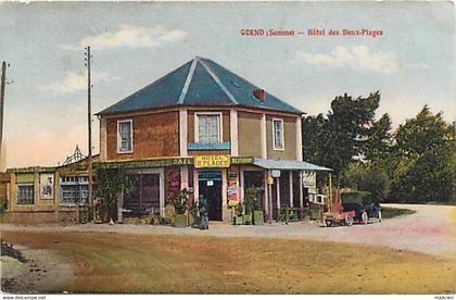 -dpts div. -ref-AH824- somme - quend - hotel restaurant café des deux plages - hotels et restaurants - cafés - voiture -