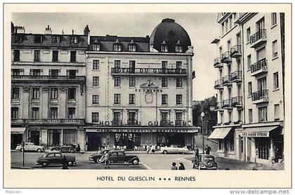 -departements div - ref CC991 - ille et vilaine - rennes - hotel du guesclin - cafe grande vitesse - voitures -