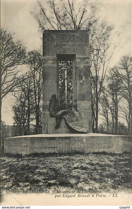 CPA Rethondes Monument de l'Armistice par Edgard Brandt a Paris
