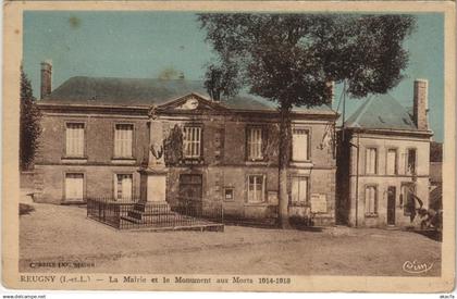 CPA REUGNY - LA MAIRIE ET LE MONUMENT AUX MORTS (146691)