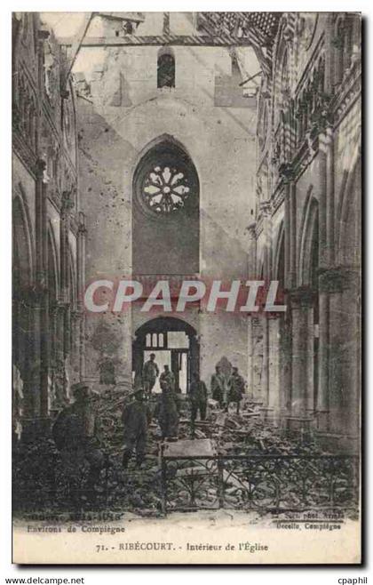 CPA Ribecourt Interieur de l'Eglise Militaria