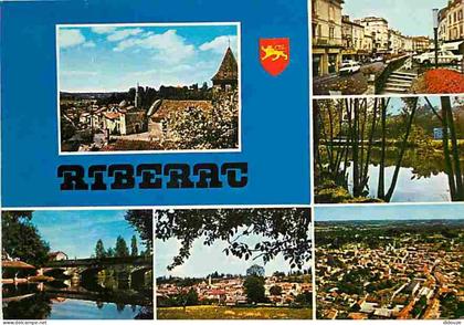 Carte Postale - 24 - Riberac - Multivues - Blasons - Automobiles - Flamme Postale de Riberac - CPM - Voir Scans Recto-Ve