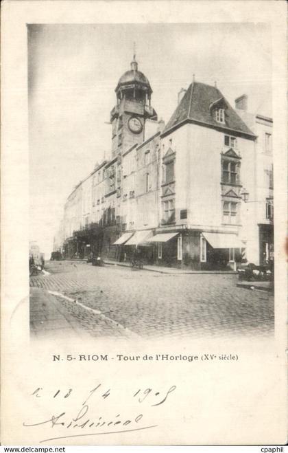 CPA Riom Tour de I'Horloge