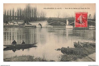 Ris-Orangis – Vue de la Seine et pont de Ris – France