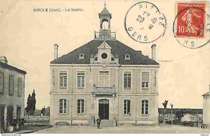Carte Postale Ancienne - 32 - Riscle - La Mairie - Animée - Oblitération ronde de 1914 - CPA - Voir Scans Recto-Verso -