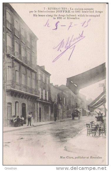 RIVESALTES 7 LA MAISON OCCUPEE PAR LE GENERALOSSIME JOFFRE EN 1885 BOULEVARD ARAGO
