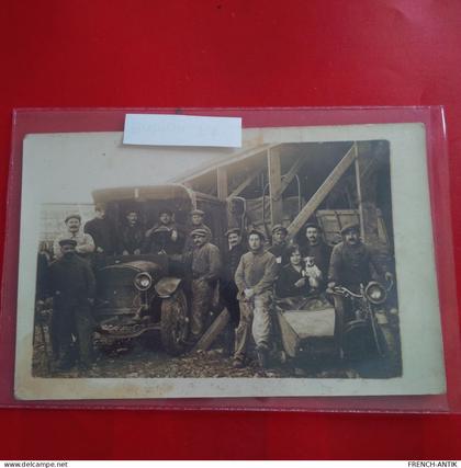 CARTE PHOTO ROBION AUTOMOBILE ET MOTO SIDECAR