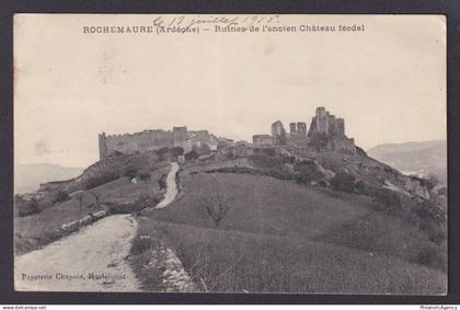 FRANCE, Postcard, Rochemaure, Ruins of the ancient feudal castle