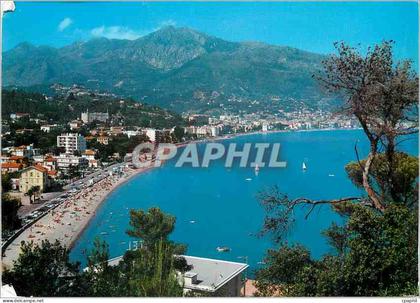 CPM La Cote d'Azur Roquebrune Cap Martin La plage et vue sur Menton