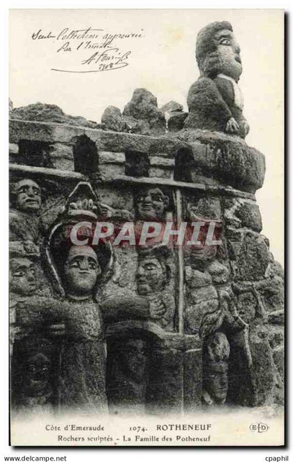 CPA Rotheneuf Rochhers Sculptes La Famille des Rotheneuf